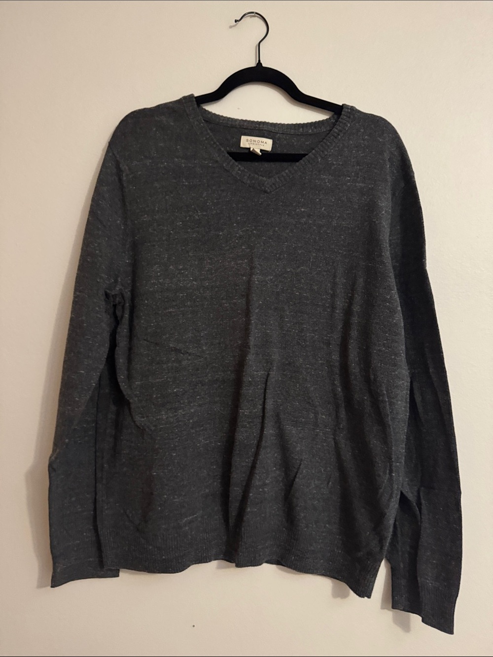 Sonoma Men's Dark Charcoal V-Neck Sweater